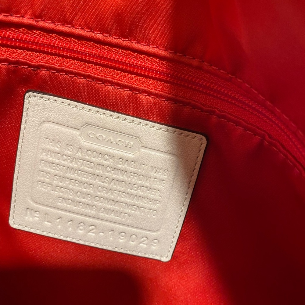 Coach sparkle, Canvas Tote Bag - Orange and Cream - Picture 5 of 10